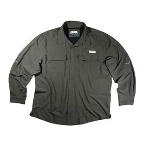 Columbia PFG Sportswear OmniShade Timber Brown Button Shirt - 2XL